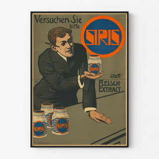 Vintage Siris advertising poster for meat extract