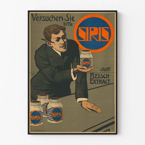 Vintage Siris advertising poster for meat extract