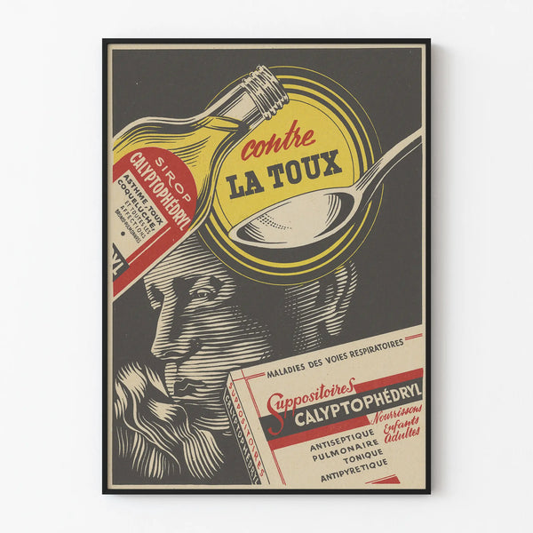 Vintage poster for Calyptophédryl syrup and suppositories against cough