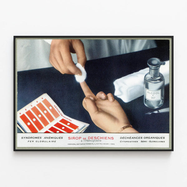Vintage poster Sirop de Deschiens Wall decoration Medical — framed artwork on a wall
