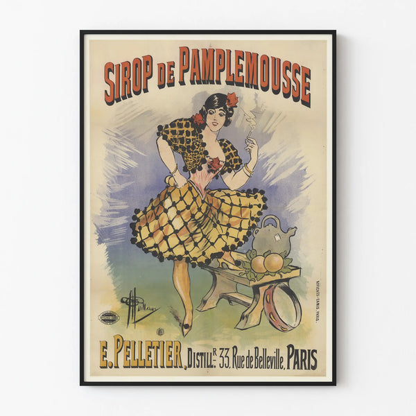 Vintage poster of grapefruit syrup E. Pelletier Paris