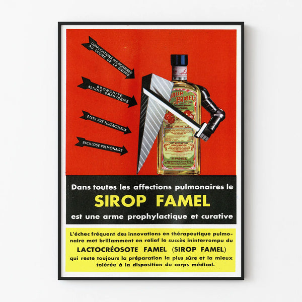 Vintage Poster Famel Syrup – Wall Decoration Advertising Pulmonary Health