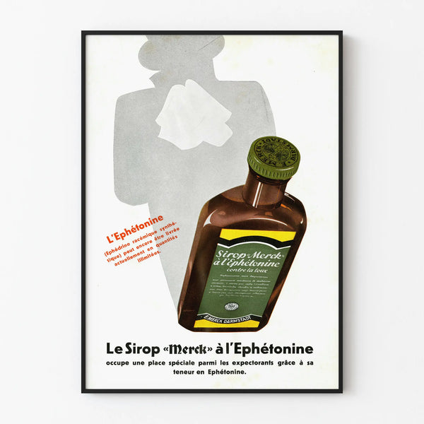 Vintage poster of Merck syrup with ephedrine