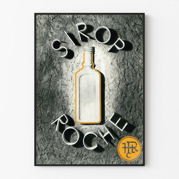 Vintage poster Sirop Roche bottle in relief