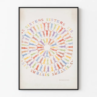 Colorful Sisters Poster of Female Figures Circle