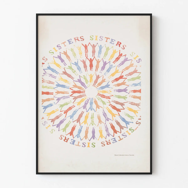 Colorful Sisters Poster of Female Figures Circle