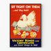 Vintage poster promoting Victory Bonds with hen and chicks