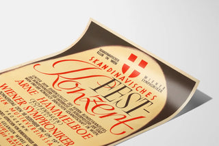 Vintage Scandinavian festive concert poster in Vienna 1947