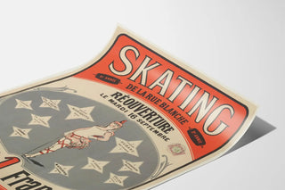 Vintage Poster of Skating on Rue Blanche Reopening 1879