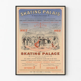 Vintage Poster of Skating at Palais - Ice Rink in Bois de Boulogne