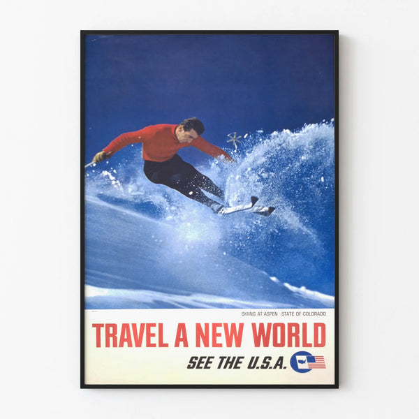 Vintage ski poster in Aspen, Colorado