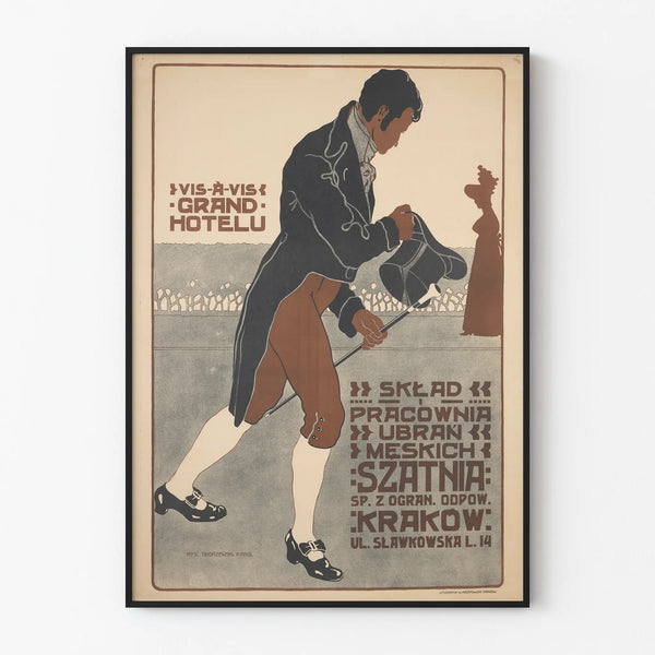 Vintage poster of a man in an elegant suit for wall decoration