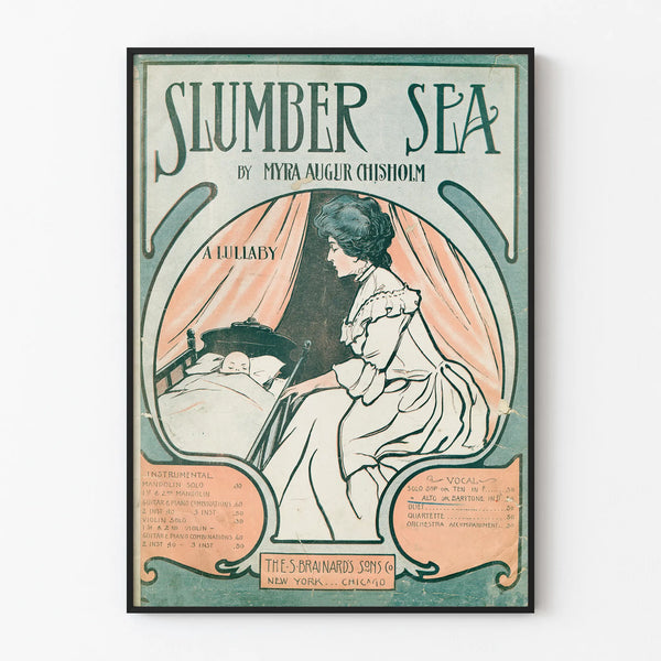 Vintage Poster Slumber Sea - Retro Musical Wall Decoration