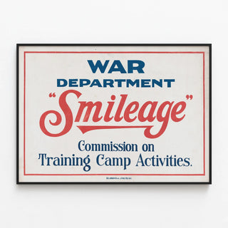 War Department Smileage Vintage Poster — framed artwork on a wall