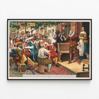 Vintage poster Smoke Blackwell's Durham - Historic scene of New Amsterdam — framed artwork on a wall