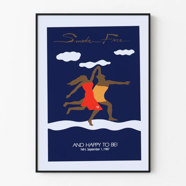 Decorative Poster Smoke Free - Joyful and Free