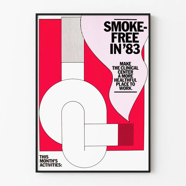 Vintage anti-smoking poster 'Smoke-Free in '83' in pop art style