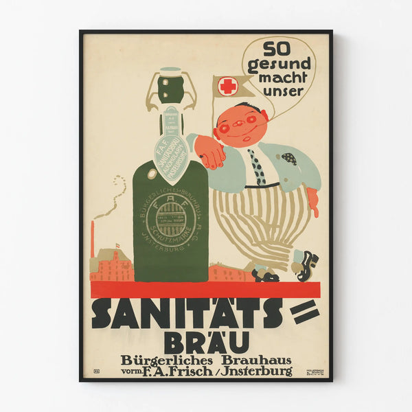 Vintage Beer Poster Sanitätsbräu Insternburg