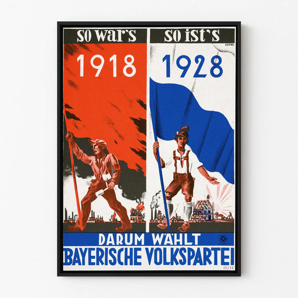 Vintage poster 1918-1928 for Bayerische Volkspartei wall decoration