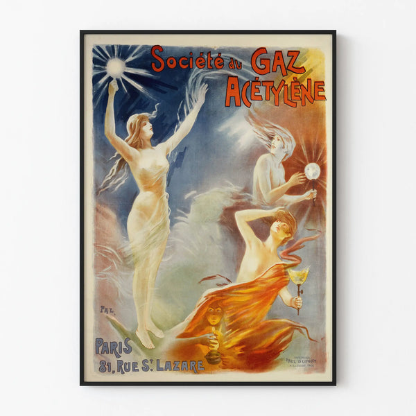 Vintage Poster Société du Gaz Acétylène - Industrial Wall Decoration