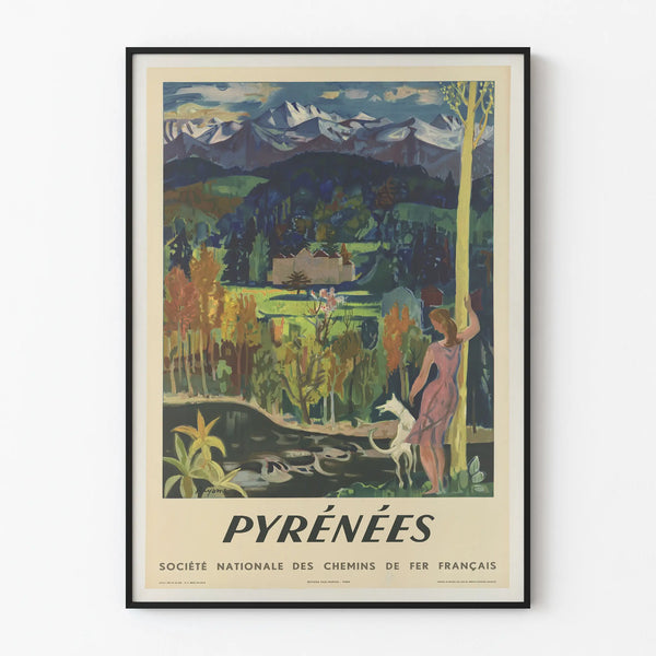 Vintage poster of the Pyrenees by the National Society of French Railways