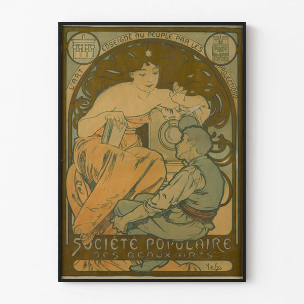 Art Nouveau Poster of the Popular Society of Fine Arts by Mucha