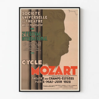 Vintage Poster for the International Cycling Festival Mozart 1928 at the Champs-Élysées Theatre