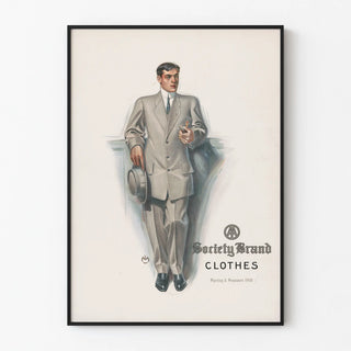 Vintage Society Brand Clothes Poster 1910 Man in Suit