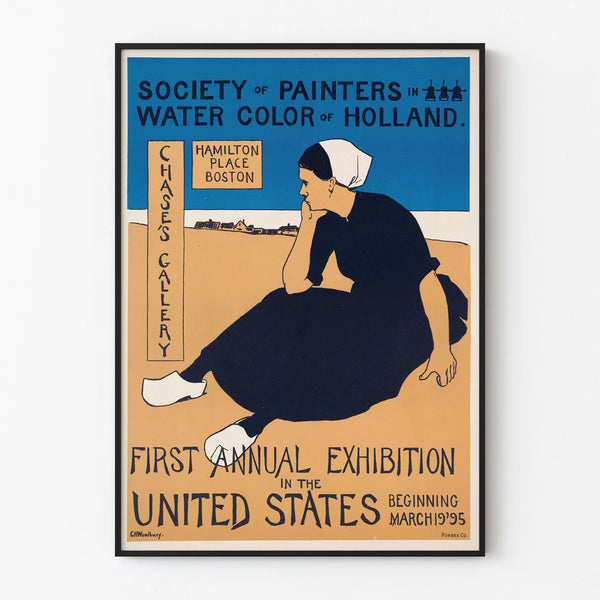 Vintage Poster for Exhibition of the Society of Watercolor Painters of Holland