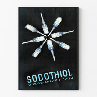 Vintage medical poster Sodothiol for gallstone and kidney stone lithiasis