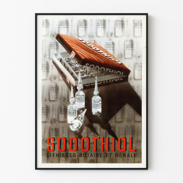 Vintage decorative poster Sodothiol medicinal ampoules