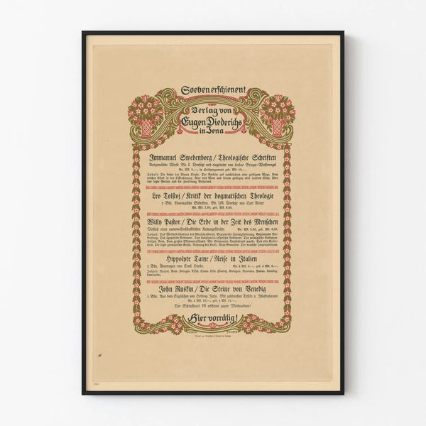 Decorative Vintage Poster - Eugen Diederichs Editions Catalog in Jena