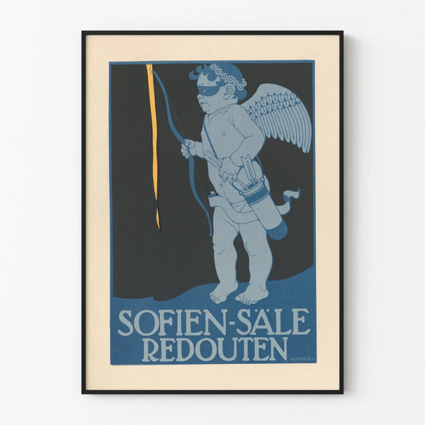 Vintage decorative poster of an angel archer Sofien-Sale Redouten