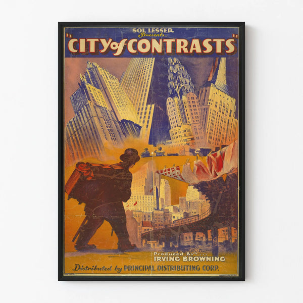Vintage poster City of Contrasts by Sol Lesser