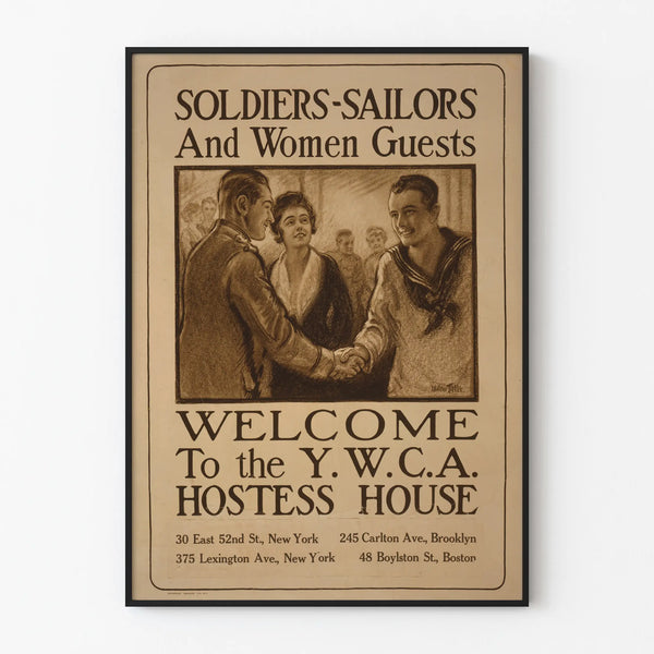 Vintage Soldiers-Sailors Poster YWCA - Historic Wall Decoration