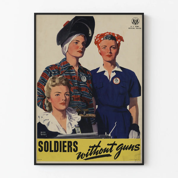 Vintage Poster Soldiers Without Guns - Patriotic Wall Decoration