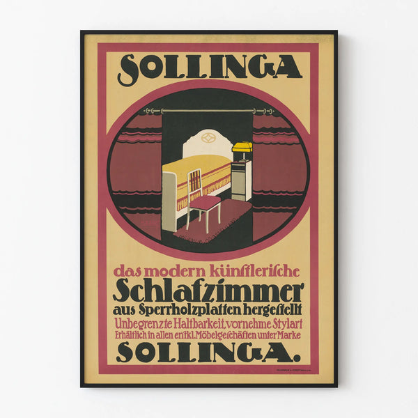 Vintage Sollinga Poster for Modern Bedroom Wall Decoration