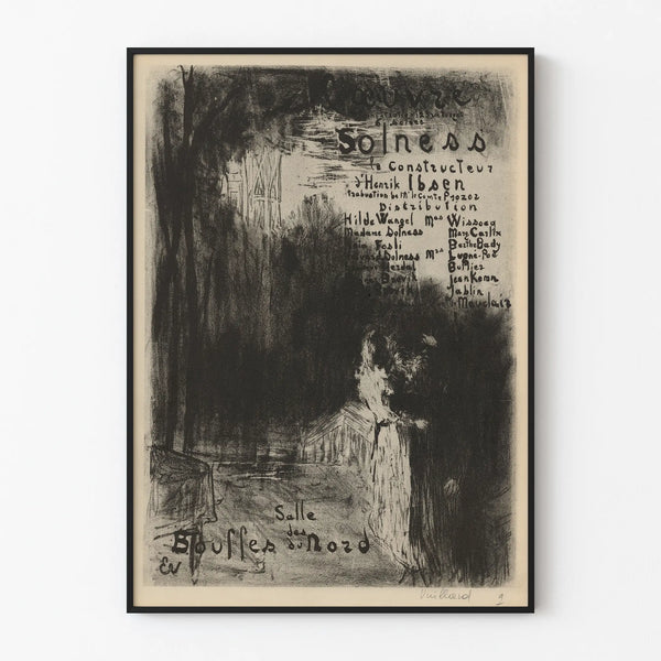Vintage theater poster for Solness the Builder