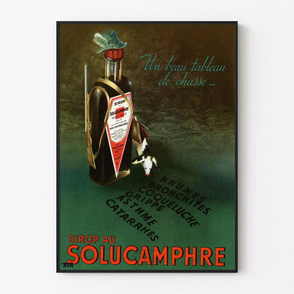 Vintage poster of Solucamphre syrup - Retro pharmacy wall decoration