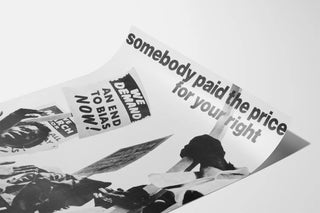 Vintage activist poster advocating for voting rights and civil liberties