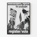 Vintage activist poster advocating for voting rights and civil liberties