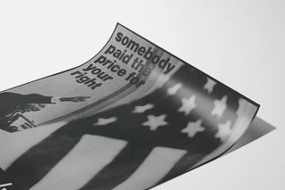 Vintage activist poster advocating for voting rights and civil liberties