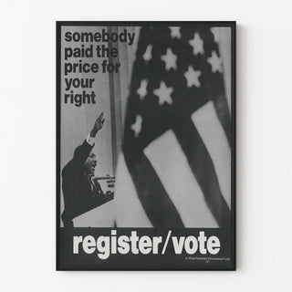 Vintage activist poster advocating for voting rights and civil liberties