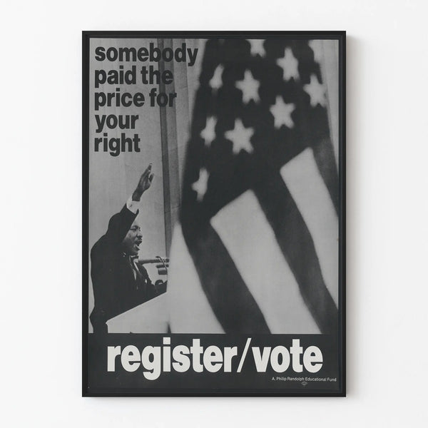 Vintage activist poster advocating for voting rights and civil liberties