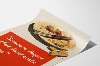 Vintage Poster for Food Waste Awareness
