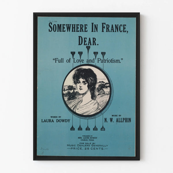 Vintage Poster Somewhere In France, Dear - Patriotic Wall Decoration