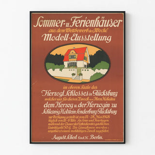 Vintage poster for summer and holiday houses exhibition 1908