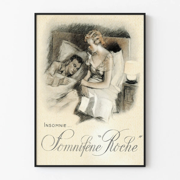 Vintage poster Somnifène Roche - Retro wall decoration