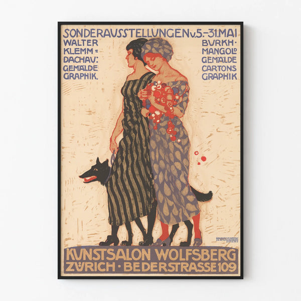 Vintage Poster for Art Exhibition Kunstsalon Wolfsberg Zurich