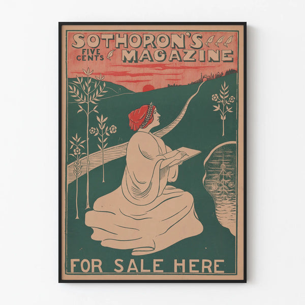 Vintage poster of Sothoron's Magazine for retro wall decoration